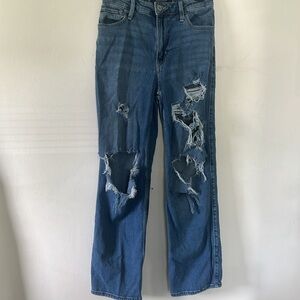 Hollister Medium Wash Ripped Dad Jeans